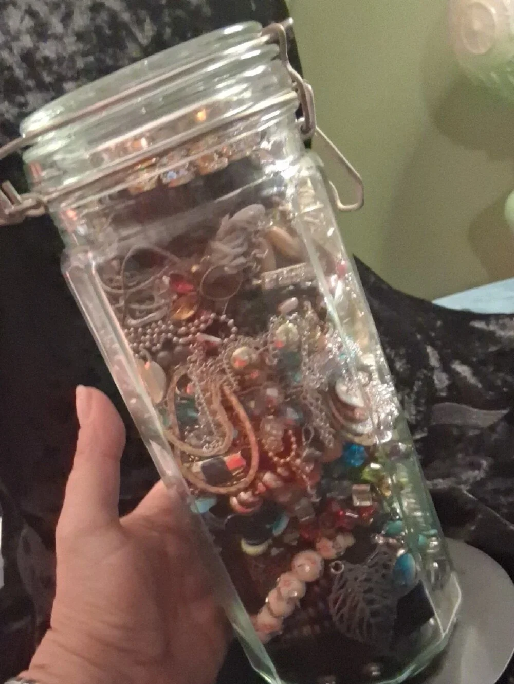 Jewelry Jar 2qt. Loaded Gold & Silver Necklaces, Earrings, Bracelets All Jewelry